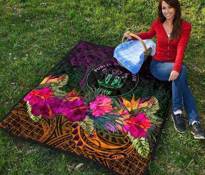 Niue Polynesian Premium Quilt - Summer Hibiscus