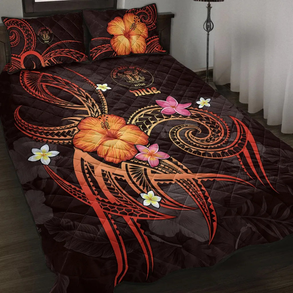 Niue Polynesian Quilt Bed Set - Legend of Niue (Red)