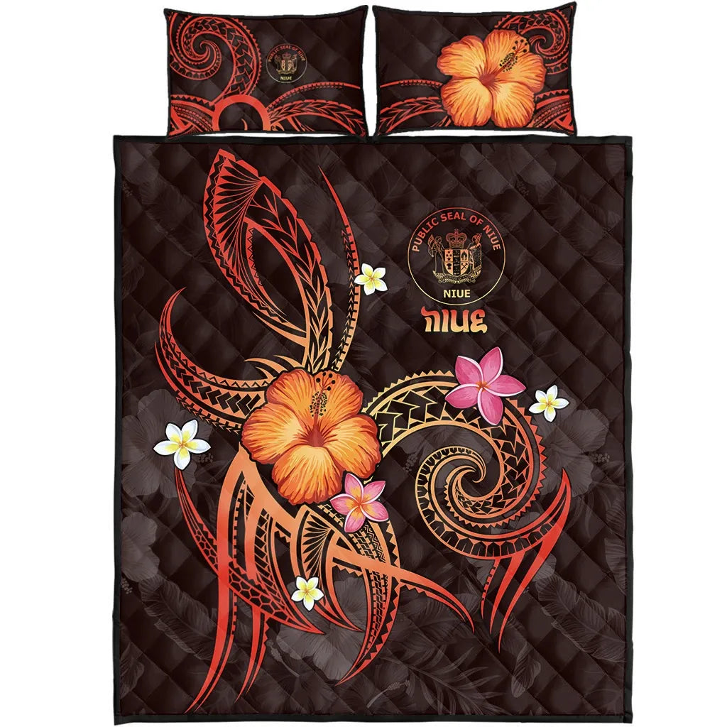 Niue Polynesian Quilt Bed Set - Legend of Niue (Red)