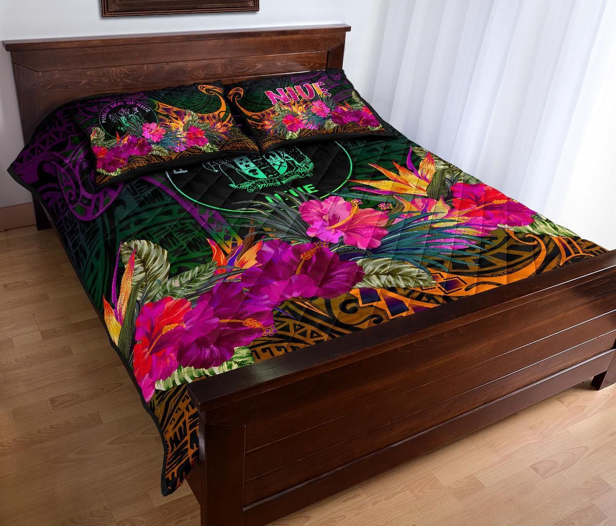 Niue Polynesian Quilt Bed Set - Summer Hibiscus