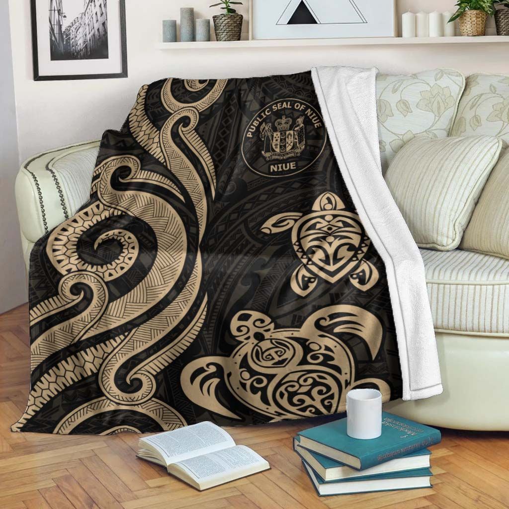 Niue Premium Blanket - Gold Tentacle Turtle