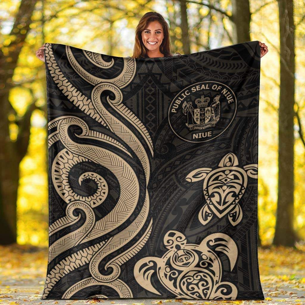 Niue Premium Blanket - Gold Tentacle Turtle