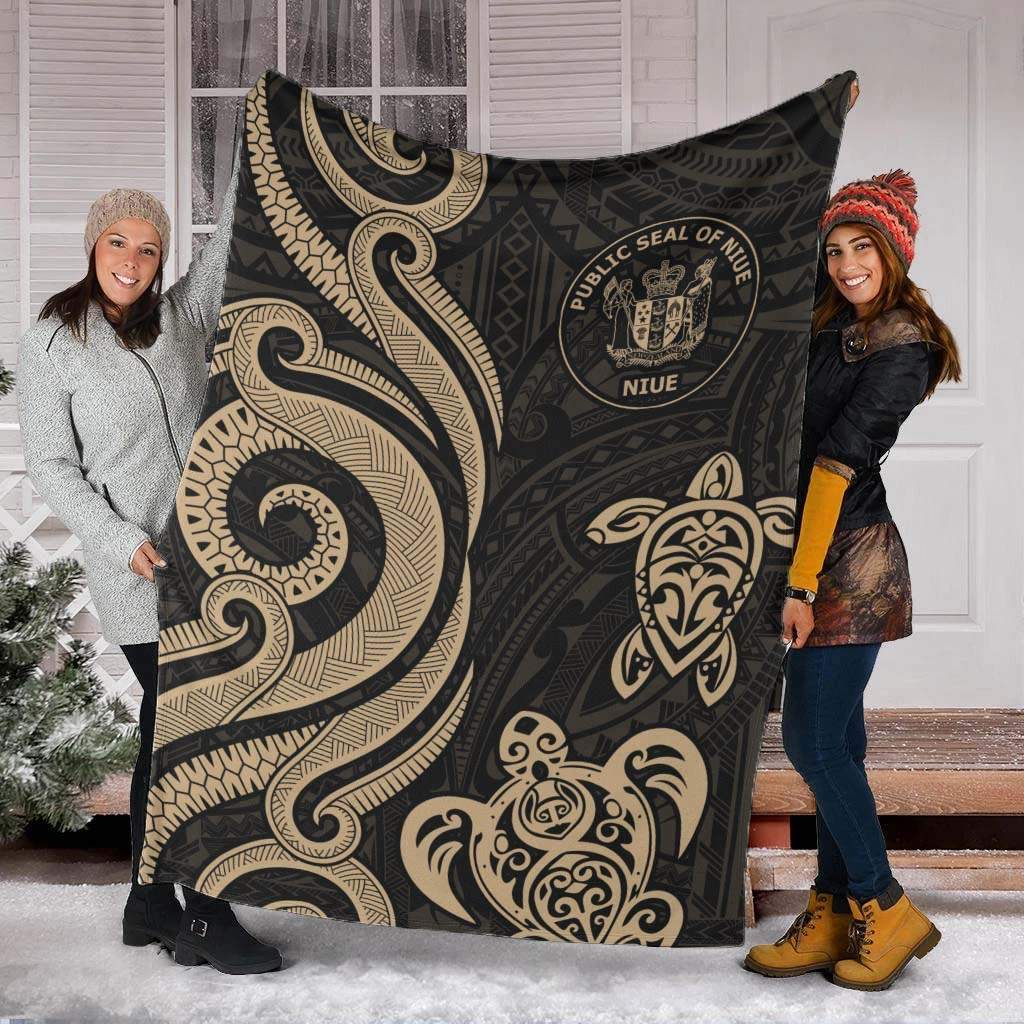 Niue Premium Blanket - Gold Tentacle Turtle