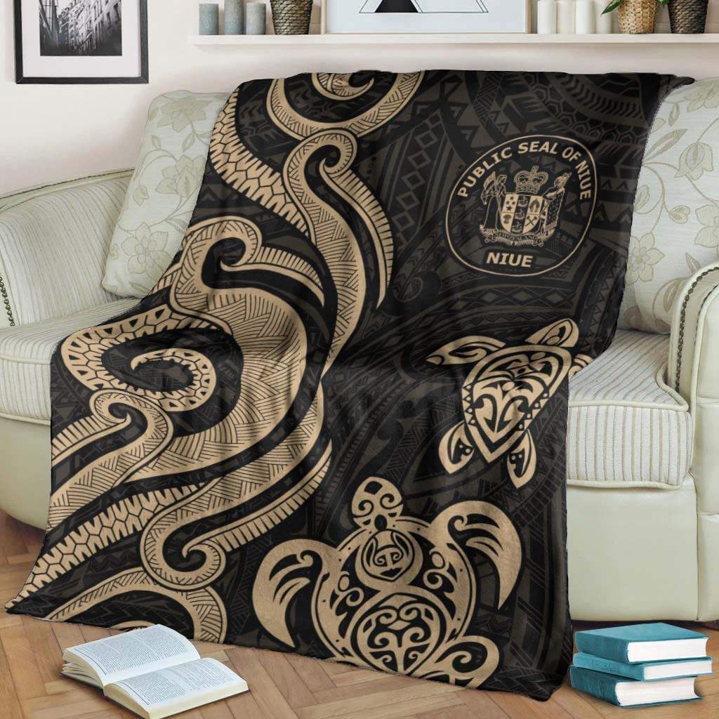 Niue Premium Blanket - Gold Tentacle Turtle