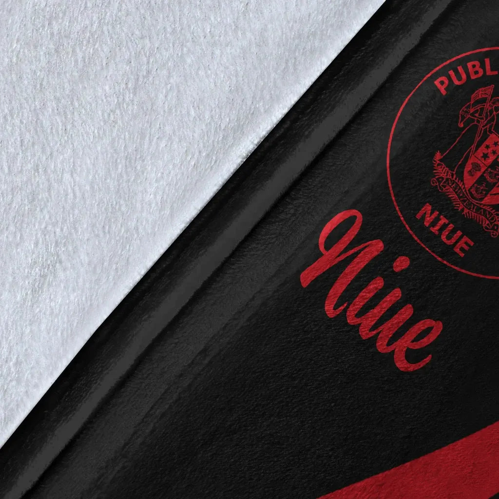 Niue Premium Blanket - Red Polynesian Tentacle Tribal Pattern