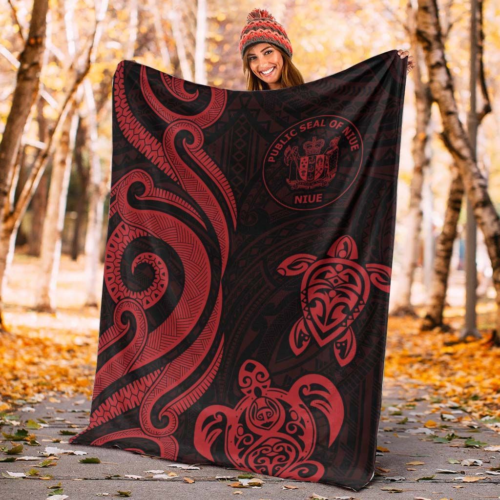 Niue Premium Blanket - Red Tentacle Turtle