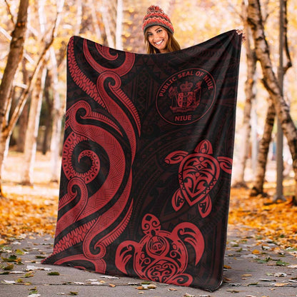 Niue Premium Blanket - Red Tentacle Turtle