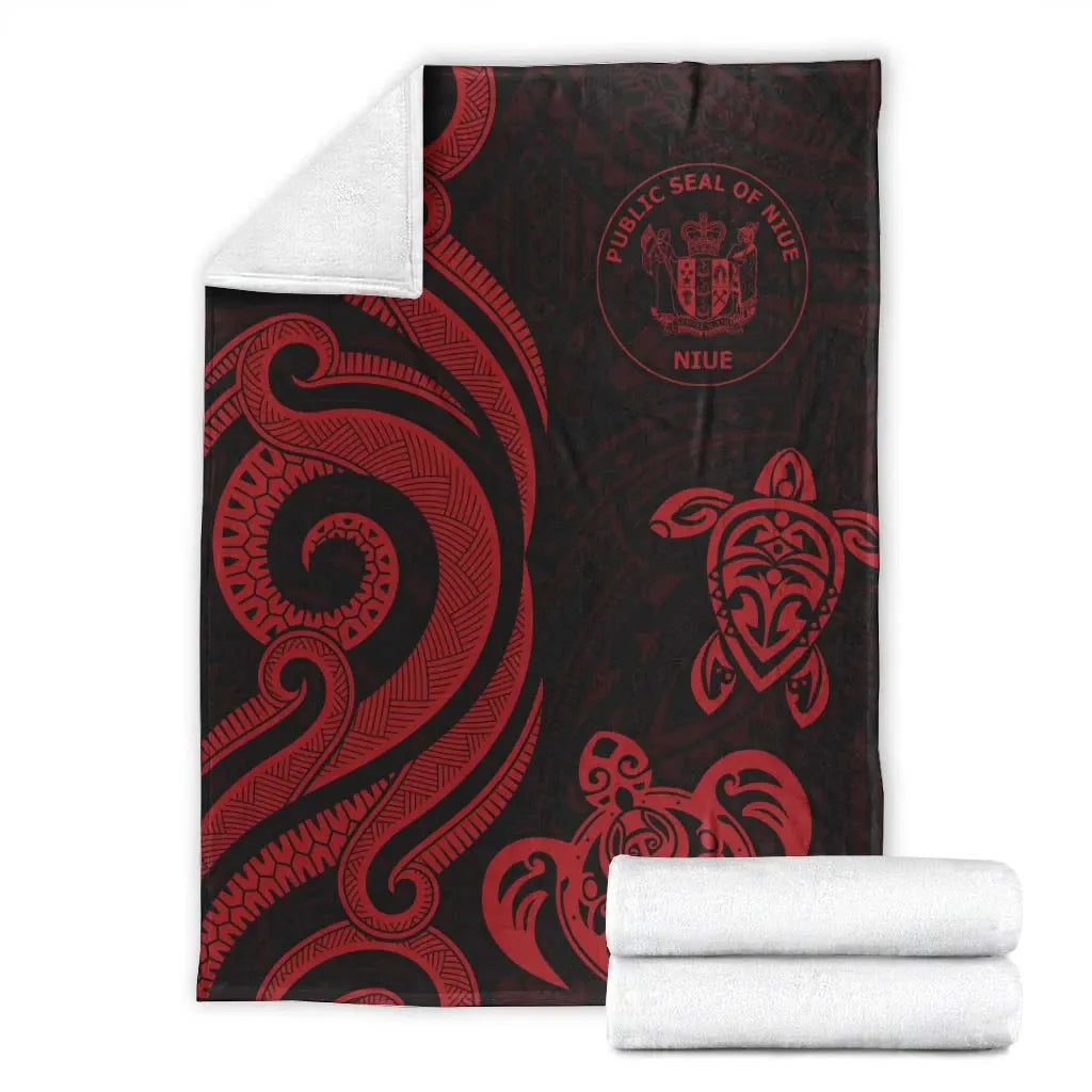 Niue Premium Blanket - Red Tentacle Turtle