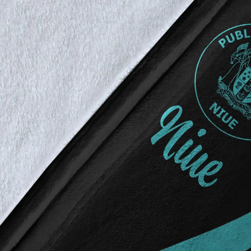Niue Premium Blanket - Turquoise Polynesian Tentacle Tribal Pattern