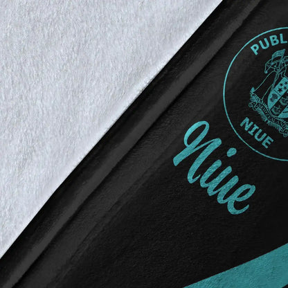 Niue Premium Blanket - Turquoise Polynesian Tentacle Tribal Pattern