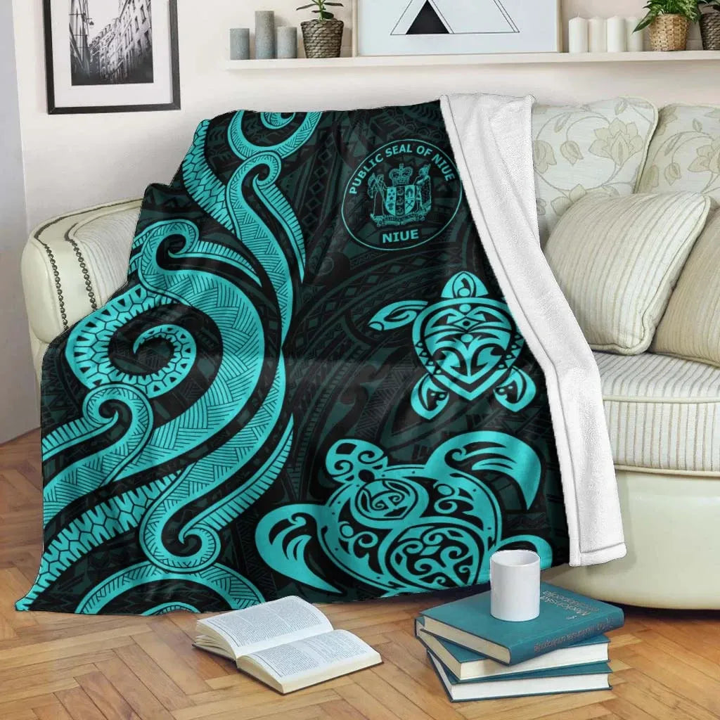 Niue Premium Blanket - Turquoise Tentacle Turtle