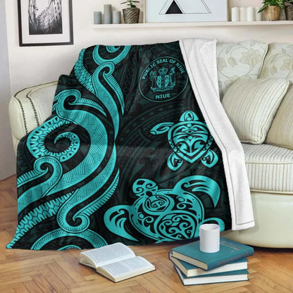 Niue Premium Blanket - Turquoise Tentacle Turtle