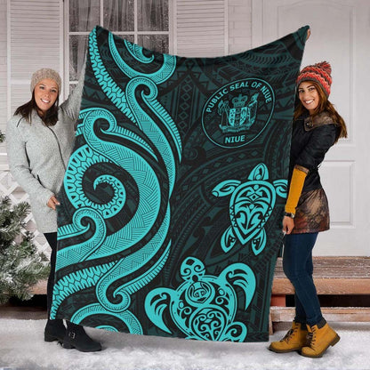 Niue Premium Blanket - Turquoise Tentacle Turtle