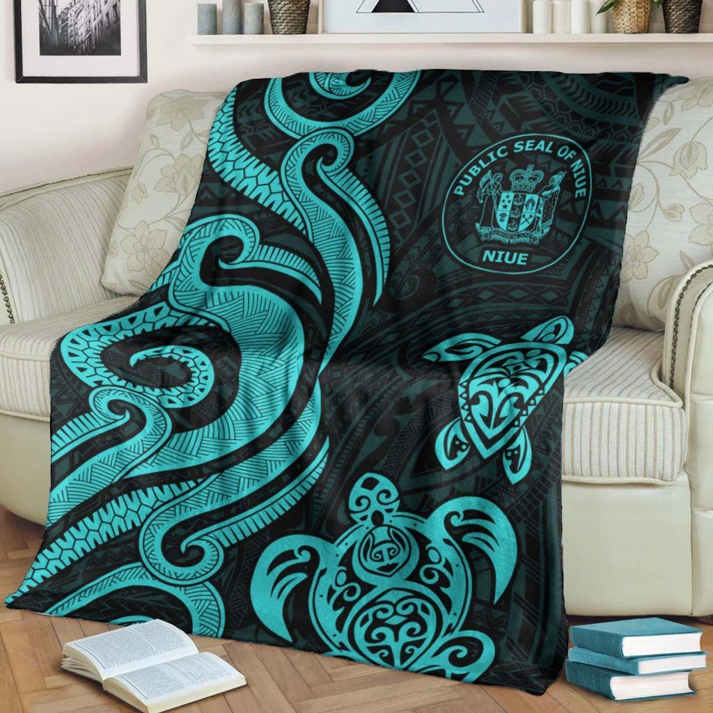 Niue Premium Blanket - Turquoise Tentacle Turtle