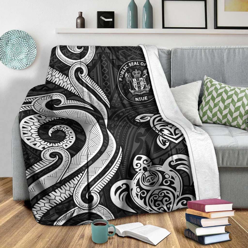 Niue Premium Blanket - White Tentacle Turtle