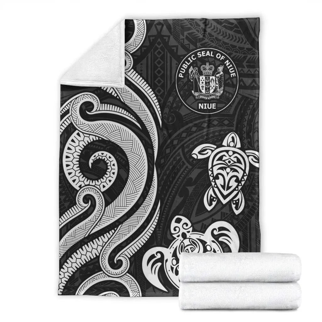 Niue Premium Blanket - White Tentacle Turtle