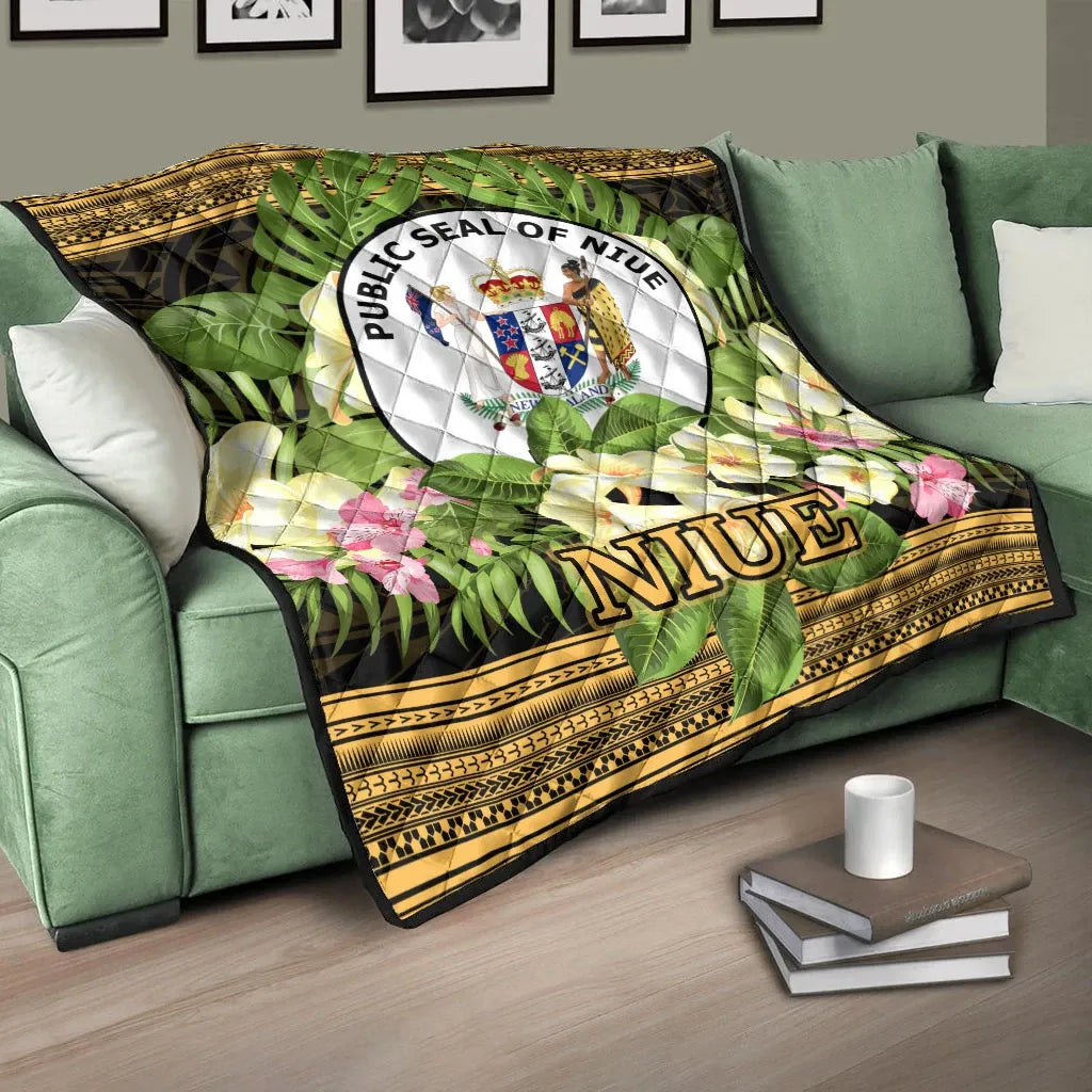 Niue Premium Quilt - Polynesian Gold Patterns Collection