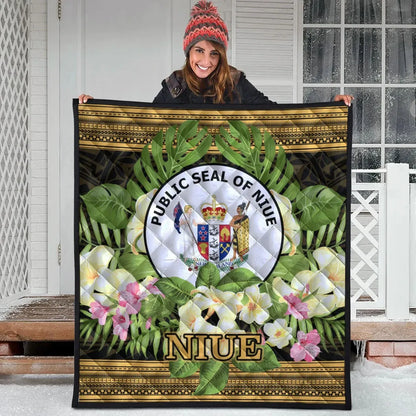 Niue Premium Quilt - Polynesian Gold Patterns Collection