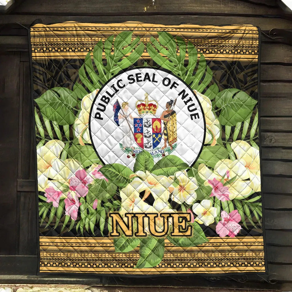 Niue Premium Quilt - Polynesian Gold Patterns Collection
