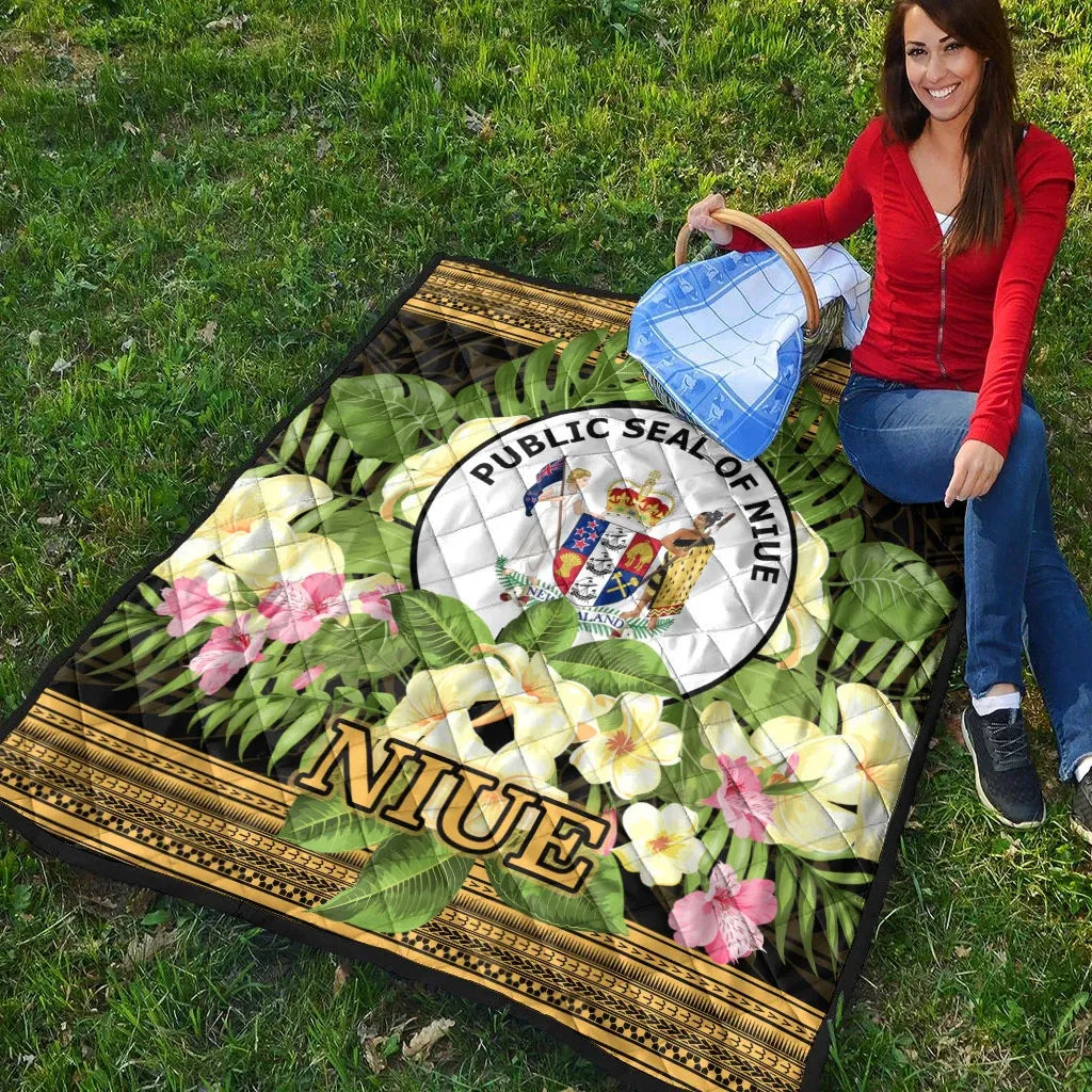 Niue Premium Quilt - Polynesian Gold Patterns Collection