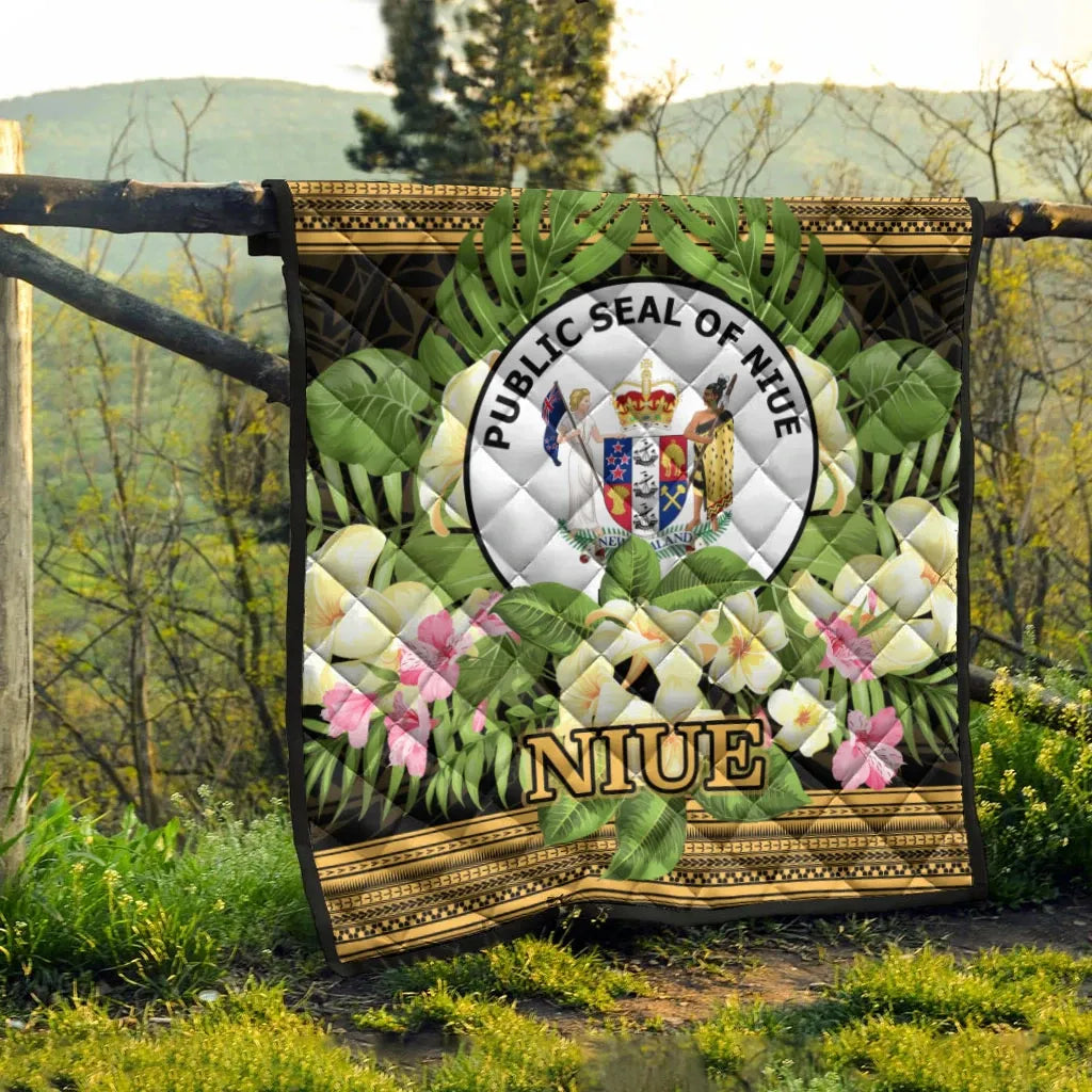 Niue Premium Quilt - Polynesian Gold Patterns Collection