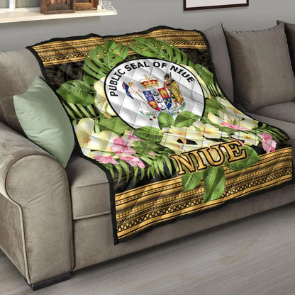 Niue Premium Quilt - Polynesian Gold Patterns Collection