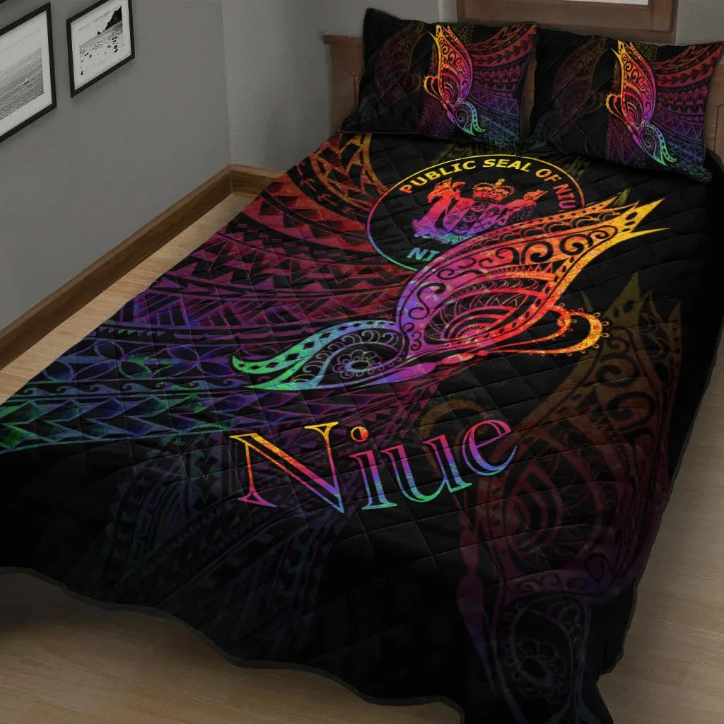 Niue Quilt Bed Set - Butterfly Polynesian Style
