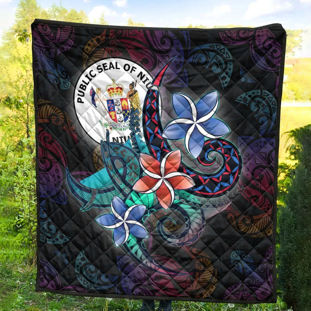 Niue Quilt - Plumeria Flowers Style