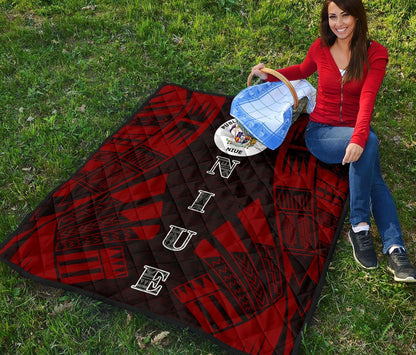 Niue Premium Quilt - Niue Seal Polynesian Red Tattoo