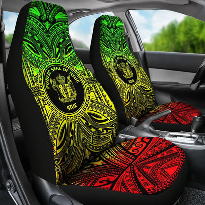 Niue Car Seat Cover - Niue Coat Of Arms Polynesian Reggae Style