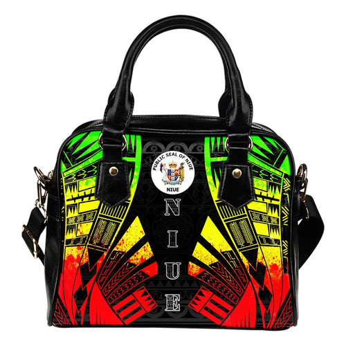 Niue Shoulder Handbag - Polynesian Tattoo Reggae