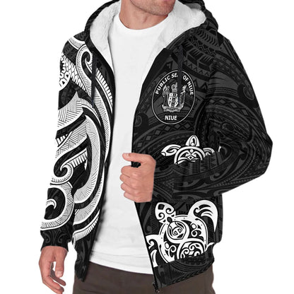 Niue Sherpa Hoodie - White Tentacle Turtle