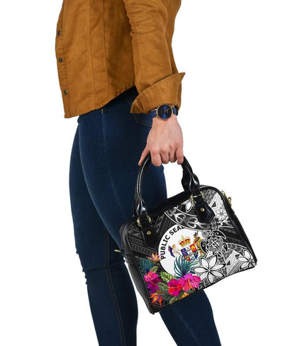 Niue Shoulder Handbag - Turtle Plumeria Banana Leaf