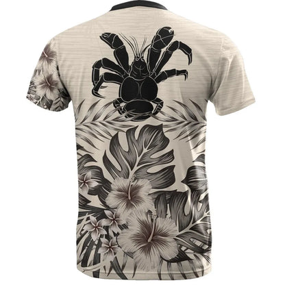 Niue T-Shirt - Niue Coconut Crab Beige Hibiscus