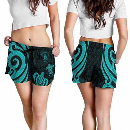 Niue Women Shorts - Turquoise Tentacle Turtle