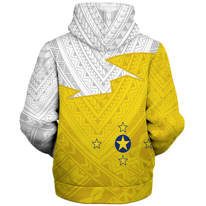 Niue Sherpa Hoodie Polynesian Tattoo Flag And Coat Of Arms