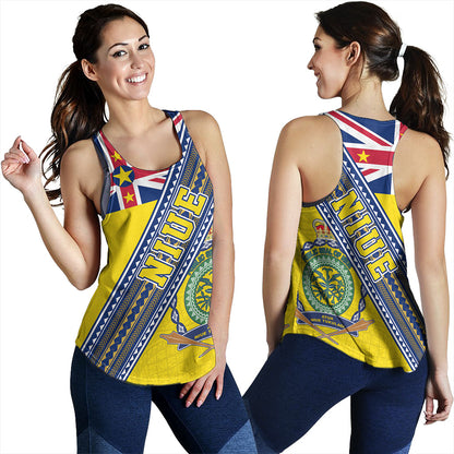 Niue Women Tank Flag And Coat Of Arms