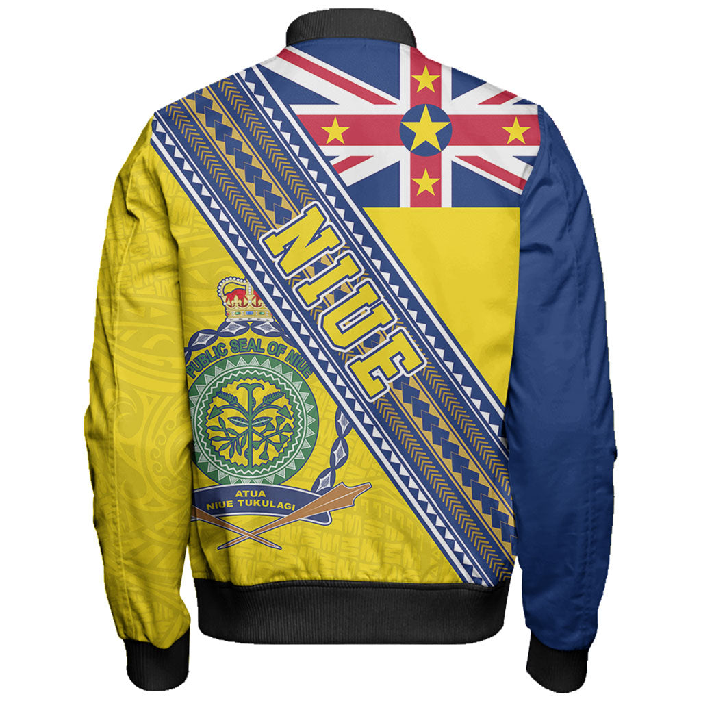 Niue Bomber Jacket Flag And Coat Of Arms