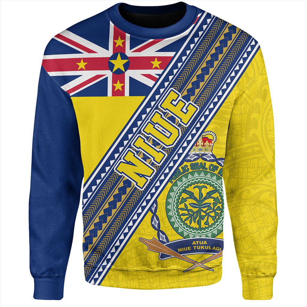 Niue Sweatshirt Flag And Coat Of Arms