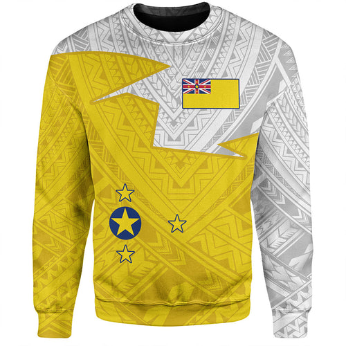 Niue Sweatshirt Polynesian Tattoo Flag And Coat Of Arms