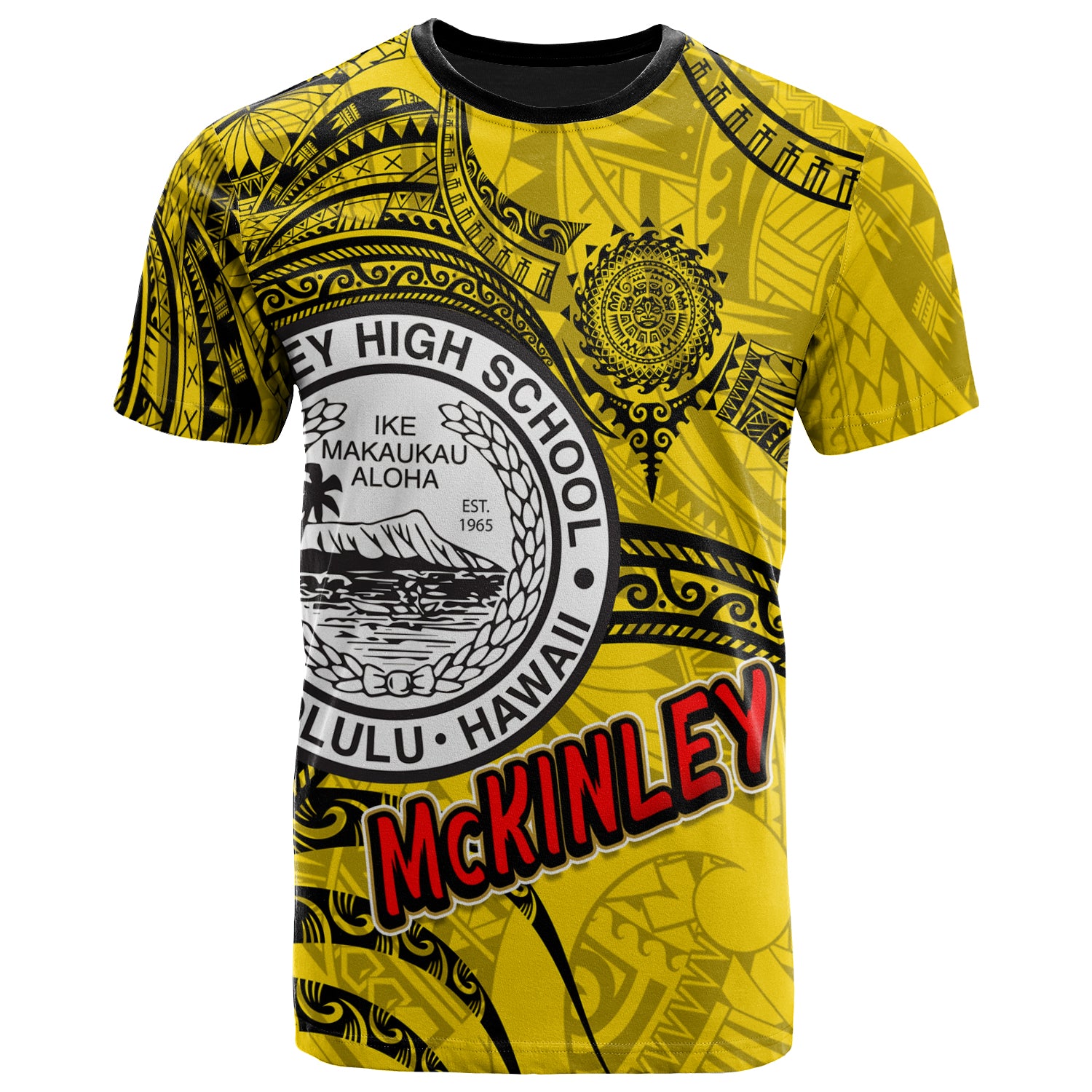 Hawaii President William McKinley High School Custom T- Shirt - McKinley High School Polynesian Pattern