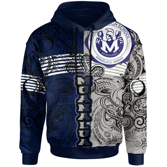 Hawaii Moanalua High School Custom Hoodie - Moanalua High School Polynesian With Falcon Pattern
