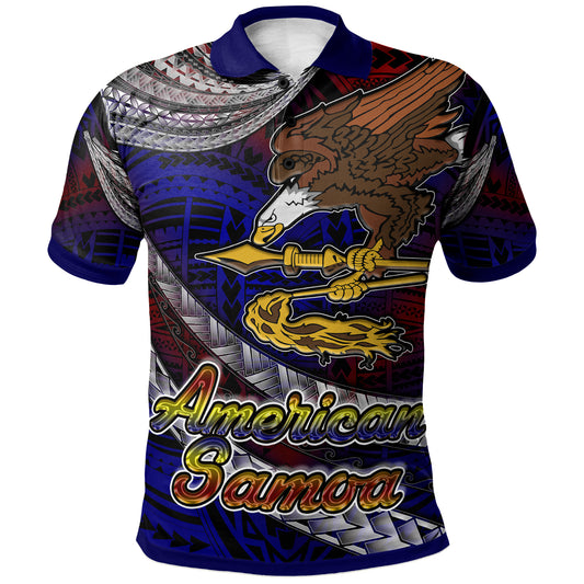 American Samoa Polo Shirt - Custom American Samoa Eagle With Polynesian Patterns Polo Shirt