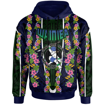 Hawaii Waimea High School Custom Hoodie - Waimea High School Polynesian With Floral Pattern