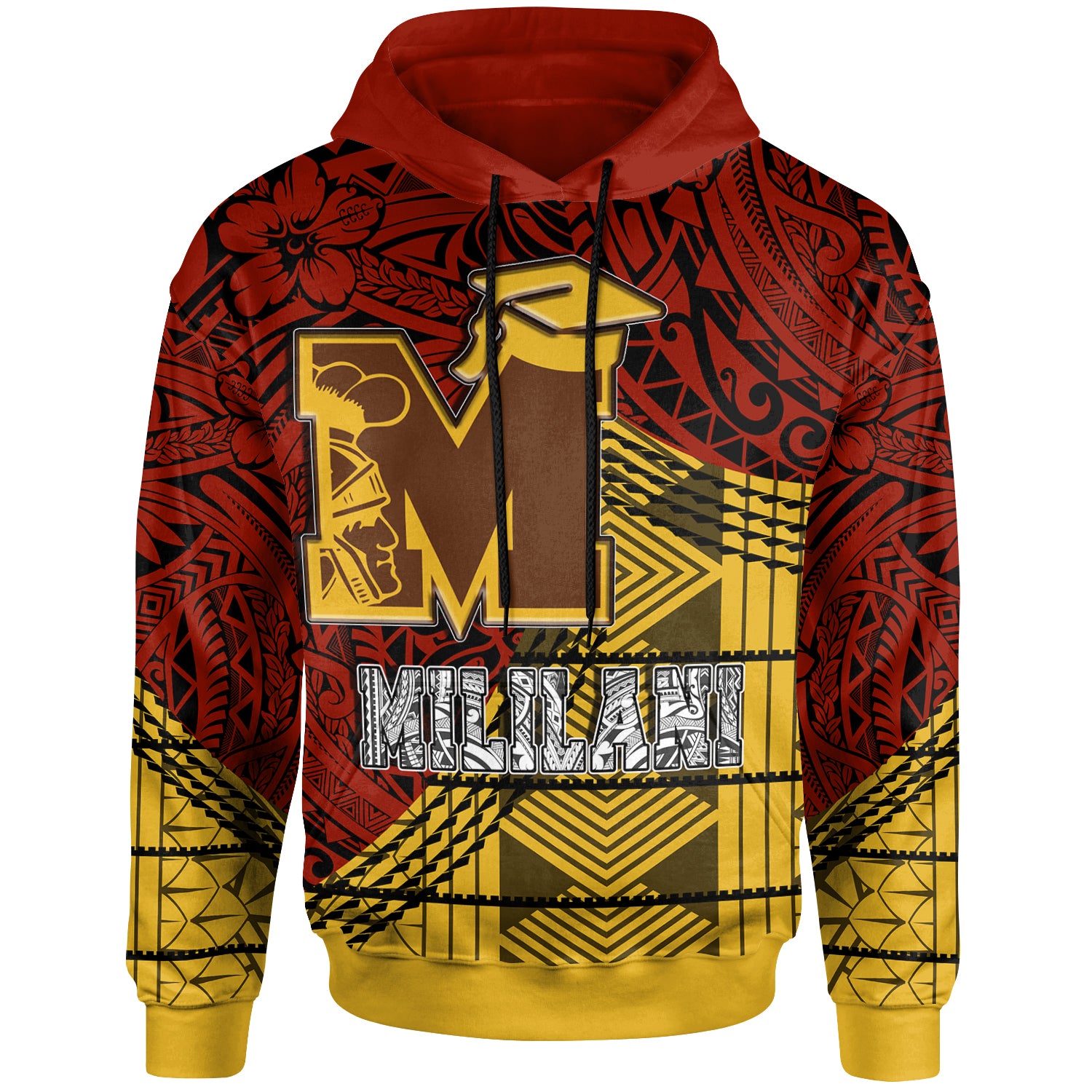Hawaii Mililani High School Custom Hoodie - Mililani High School Polynesian Pattern