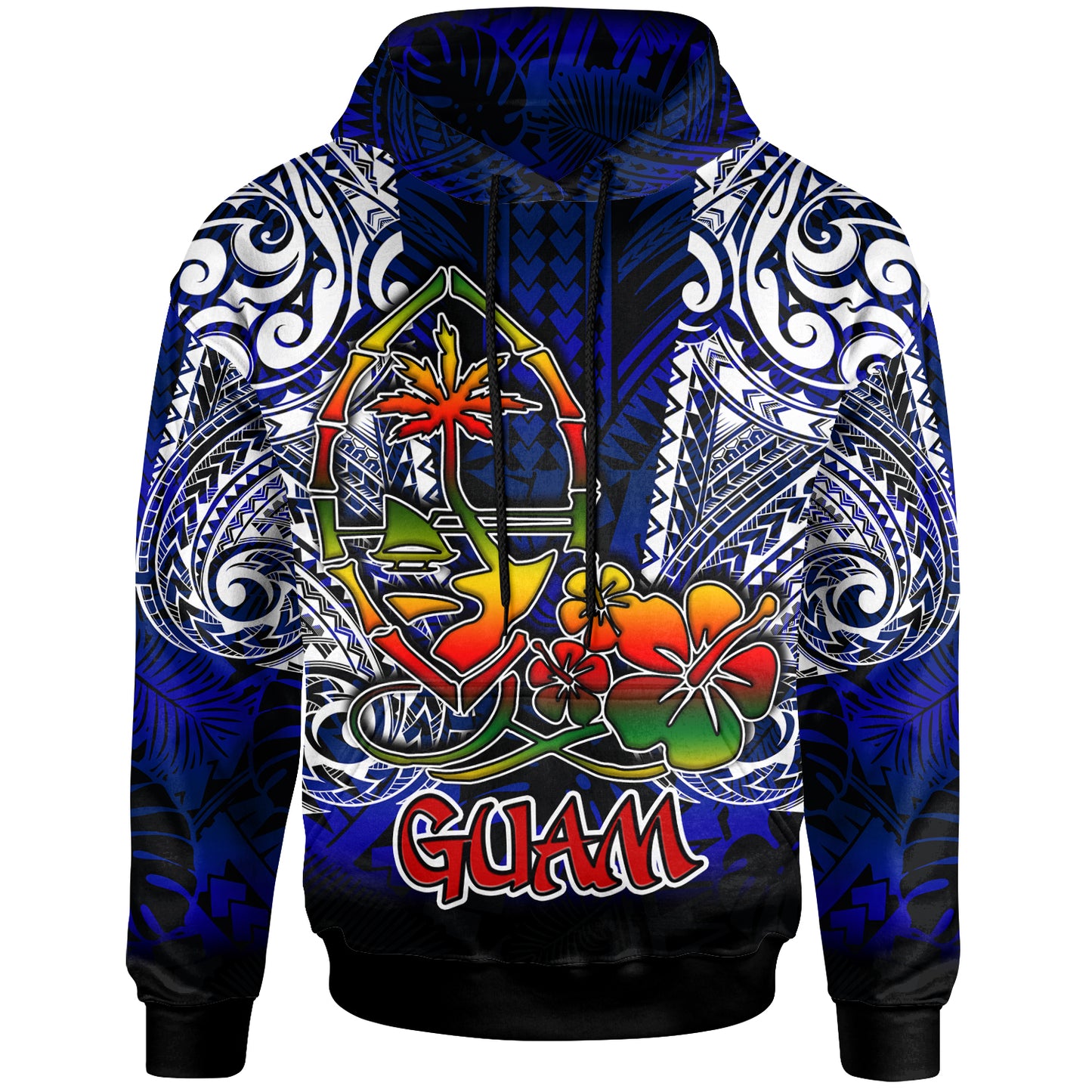 Guam Hoodie - Custom Guam Independence Day With Polynesian Tattoo Patterns