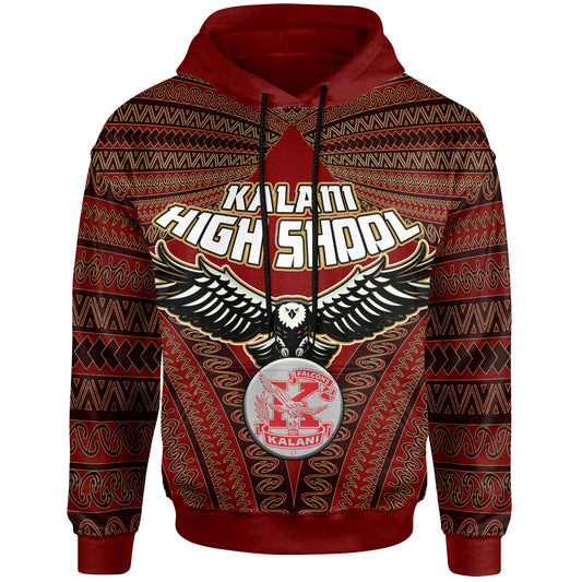 Hawaii Kalani High School Custom Hoodie - Kalani High School Polynesian With Falcon Pattern