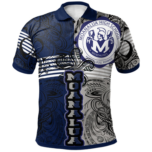Hawaii Moanalua High School Custom Polo Shirt - Moanalua High School Polynesian With Falcon Pattern