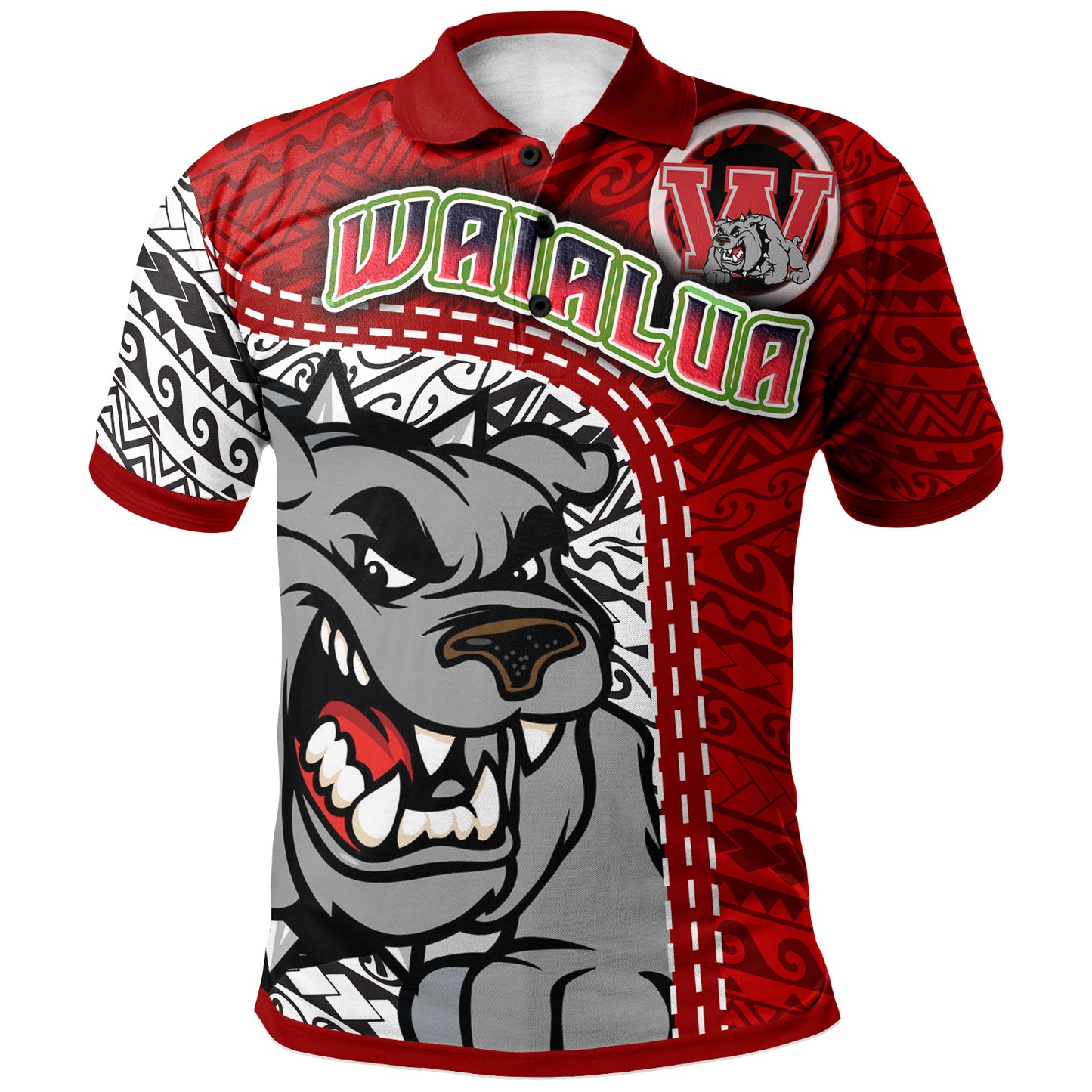 Hawaii Waialua High and Intermediate School Custom Polo Shirt - Waialua High School Polynesian Pattern