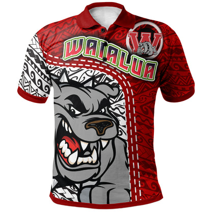 Hawaii Waialua High and Intermediate School Custom Polo Shirt - Waialua High School Polynesian Pattern